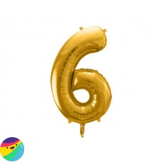 Folija balon - Številka 6 Zlate barve Folija balon - Številka 6 Zlate barve